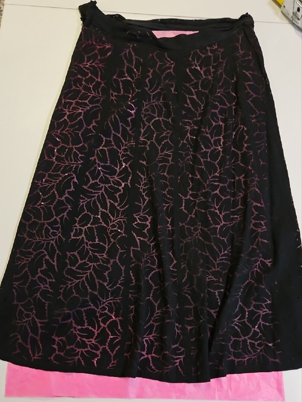 Vintage Sheer Black A-Line Skirt 0291